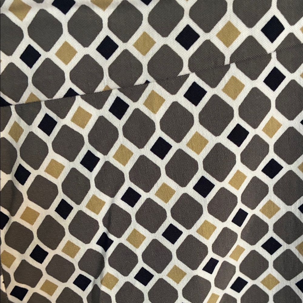 Straight-Leg Navy & White Geometric Print Pants - Picture 4 of 6